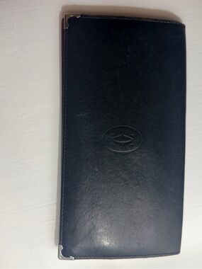 Vintage Must de Cartier Paris Long International Wallet Black Burgundy Leather